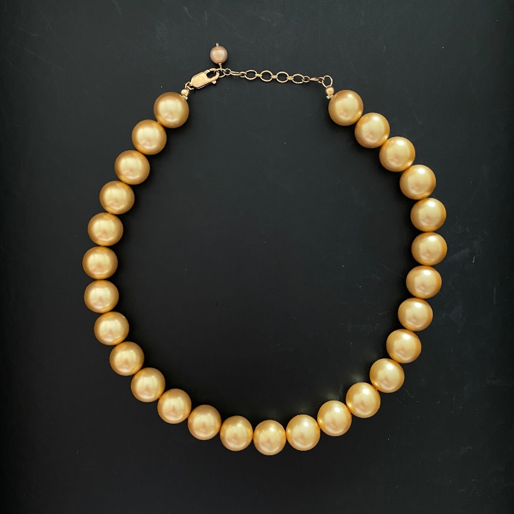 Faux South Pacific Gold Pearl Necklace